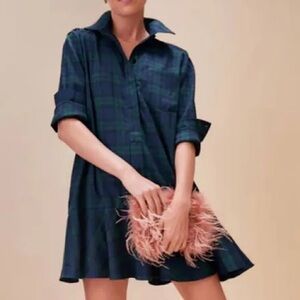 NWT Tuckernuck black watch Callahan Navy Plaid Mini Dress Medium